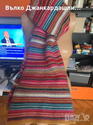 Пъстър шал вълна и ангора, снимка 4 - Шалове - 53768811