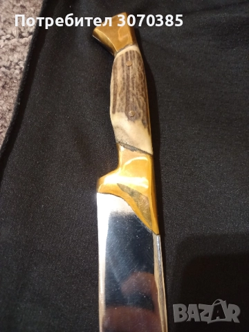 Ловен нож с дръжка от еленов рог , снимка 2 - Ножове - 52380269