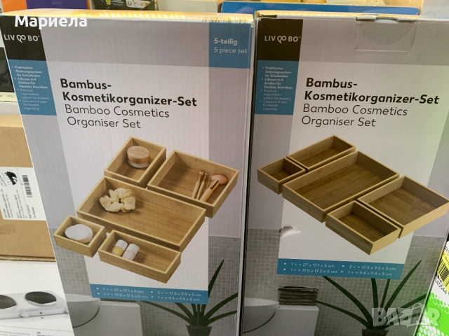 Комплект бамбукови органайзери 5 бр., снимка 6 - Други стоки за дома - 53591003