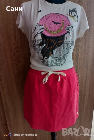 Розова памучна пола, снимка 2 - Поли - 50747555