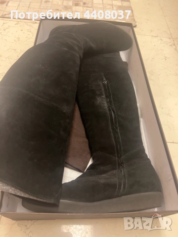 Черни Дамски Ботуши - Нови, снимка 3 - Дамски ботуши - 51905936