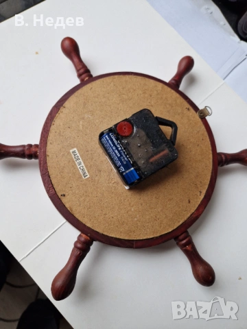 Стенен часовник - корабен рул; индекси - моряшки възли! Quartz, снимка 5 - Стенни часовници - 53956441