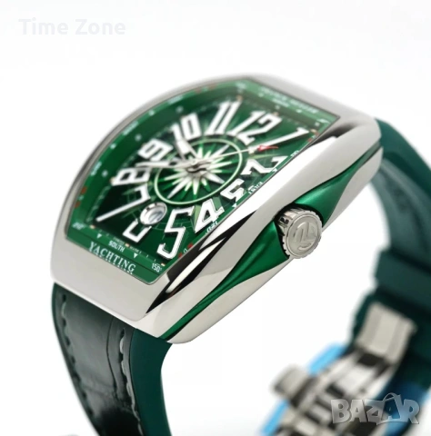 Franck Muller Vanguard Yachting 45mm Steel Green Dial Swiss Movement Automatic Различни Варианти, снимка 4 - Мъжки - 54059567