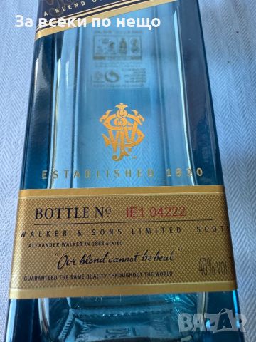 Оригинална бутилка с кутия синьо джони , JOHNNIE WALKER BLUE LABEL, снимка 11 - Други ценни предмети - 46303762