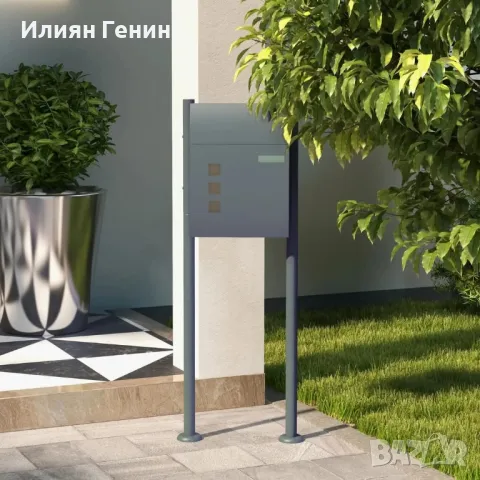 Пощенска кутия HOMCOM свободностояща, стомана, 44 cm x 15 cm x 114 cm, снимка 2 - Други стоки за дома - 50310719