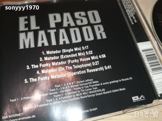 EL PASO MATADOR-CD ВНОС GERMANY 0707241215, снимка 3 - CD дискове - 46499666