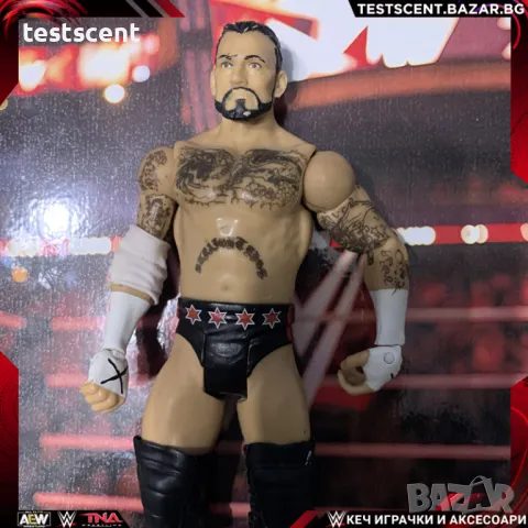 Екшън фигура WWE CM Punk Си Ем Пънк Basic Black & red Mattel играчка ECW, снимка 1 - Колекции - 48362055