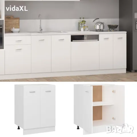 vidaXL Долен шкаф, бял, 60x46x81,5 см, инженерно дърво(SKU:801188), снимка 3 - Шкафове - 48609531