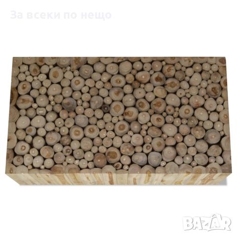 Маса за кафе, натурална тикова дървесина, 90x50x35 см, снимка 7 - Маси - 45367564