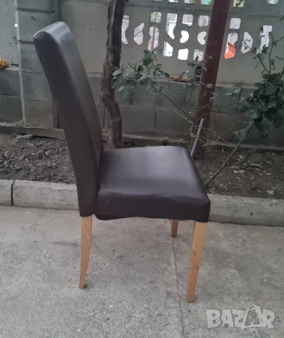 Трапезни столове 2 бр кафява кожа в топ състояние , снимка 2 - Столове - 51871078