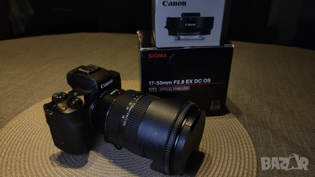 Canon EOS M50 + Sigma 17-50mm f/2.8 EX DC OS HSM + Canon адаптер, снимка 16 - Фотоапарати - 53597729