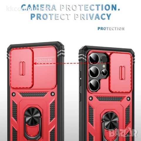 Samsung Galaxy S25 Ultra Удароустойчив Ring Holder Калъф и Протектор, снимка 4 - Калъфи, кейсове - 51427365