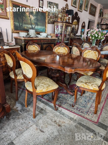 Италиански трапезен комплект (масив), снимка 6 - Маси - 54092271