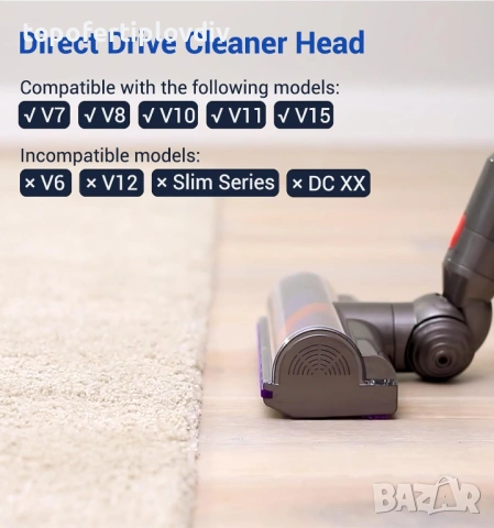 Четка за прахосмукачка Dyson Vacuum Cleaners: V7, V8, V10, V11, V15, снимка 2 - Прахосмукачки - 53654110