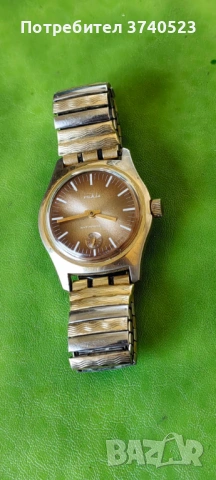 Винтидж механичен часовник Umf Ruhla кал.24 с ръчно навиване, позлатен