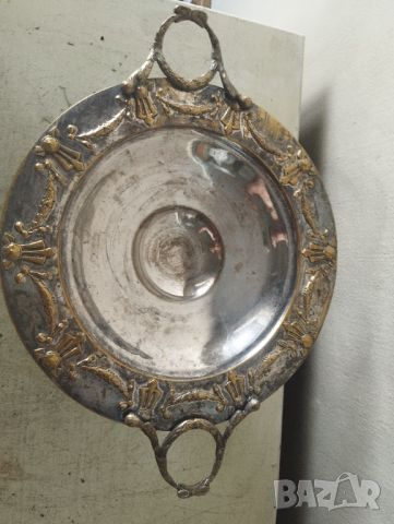 Посребрена купа,фруктиера арт деко, снимка 2 - Антикварни и старинни предмети - 46225487