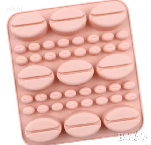 Големи малки зърна кафе силиконов молд форма фондан шоколад гипс сапун декор, снимка 2 - Форми - 49756882