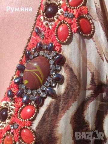Уникален кафтан ,коприна и камъни и рокля по модел-Gaultier, снимка 4 - Рокли - 46434682