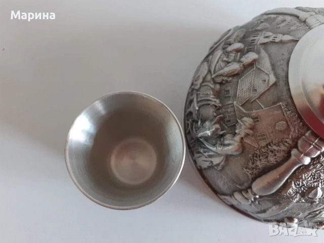 Комплект за ракия от калай Antik*Vintage  #86, снимка 12 - Антикварни и старинни предмети - 51564492