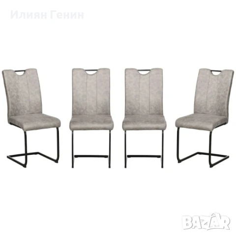 Комплект от 4 трапезни стола HOMCOM, изработени от микрофибърна материя