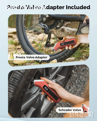  Цифров манометър за гуми с LED дисплей ETENWOLF, снимка 4 - Аксесоари и консумативи - 49644678