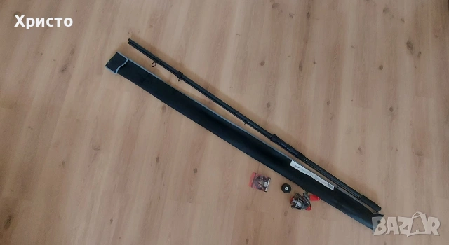 Чисто нов комплект от 3.6м въдица carp reality 2 с макара и 100м здраво плетено влакно