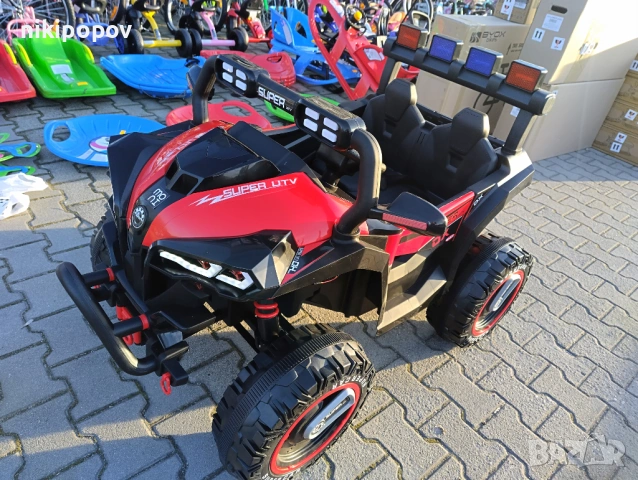 X двуместен акумулаторен джип BEAST 4x4 червен, снимка 4 - Детски велосипеди, триколки и коли - 53569507