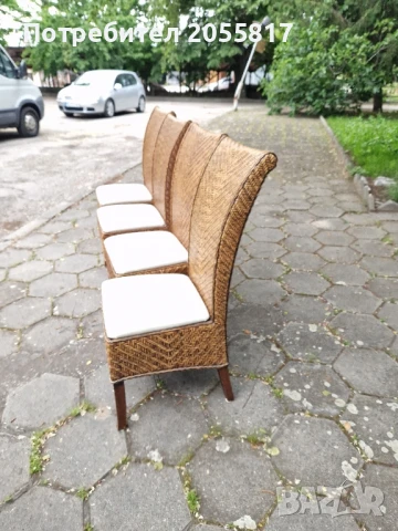 Столове ратан #естествена кожа , снимка 3 - Столове - 50549337