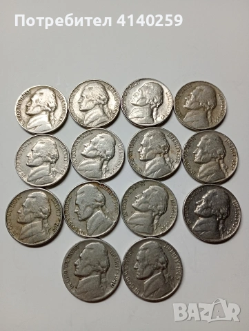 САЩ МОНЕТА ЛОТ 5 ЦЕНТА 1940 -1946 Г , снимка 2 - Нумизматика и бонистика - 53060204