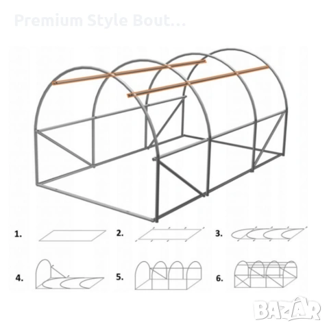 Оранжерия със стабилна поцинкована рамка - професионална защита за вашите култури, снимка 10 - Други стоки за дома - 53592658