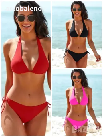 Дамски стилен бански костюм от две части  със собствен дизайн, 3цвята 