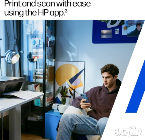 Многофункционален принтер HP DeskJet 2910, безжичен, цветен, снимка 5 - Принтери, копири, скенери - 53634486