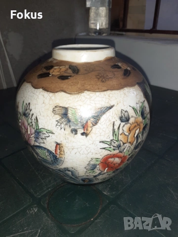 Стара красива ваза буркан порцелан Сатцума Satsuma маркиран