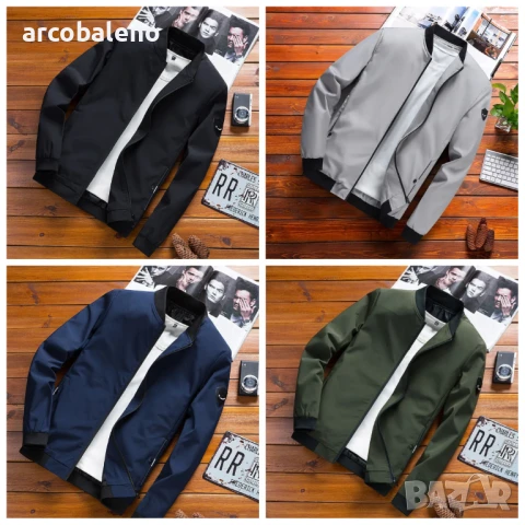 Мъжко ежедневно яке с цип в семпъл стил, 4цвята 