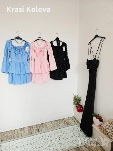 рокли с камъни и чокър, снимка 3 - Рокли - 54211506