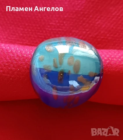 Дамски стъклен пръстен, снимка 4 - Пръстени - 51007530