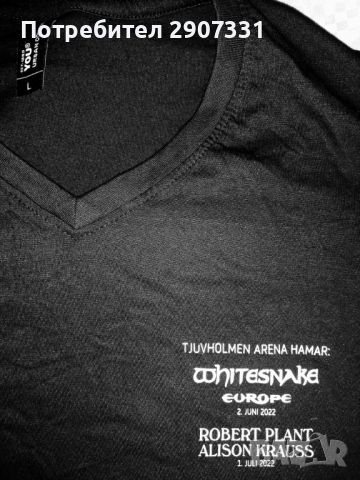 Тениска от Tjuvholmen Arena Hamar: Whitesnake, Europe, Robert Plant, Alison Krauss. 2022, снимка 3 - Тениски - 45211489