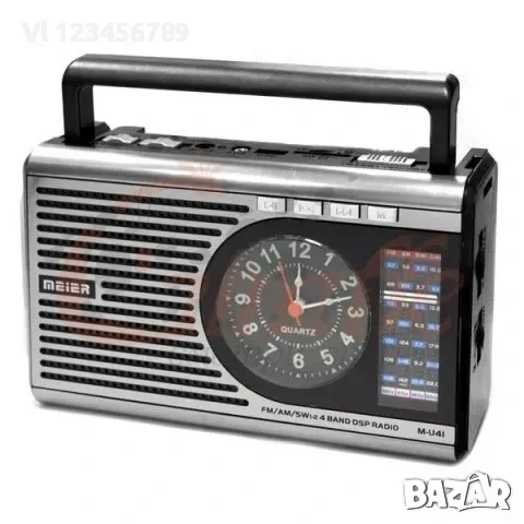 Радио Meier M-U41 - AM/FM/SW +USB/SD MP3+ LED+Часовник 
