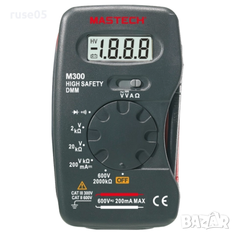 Мултицет"MASTECH-M300, LCD(2000), Vdc, Vac, Adc, Ohm"работещ