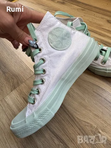 Оригинални високи бели кецове Converse ! 37 н, снимка 1 - Кецове - 49596733