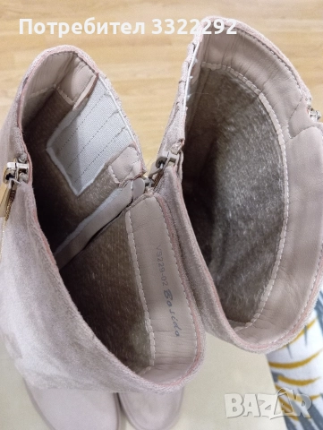 Дамски бежови ботуши, 38 , снимка 4 - Маратонки - 52775930