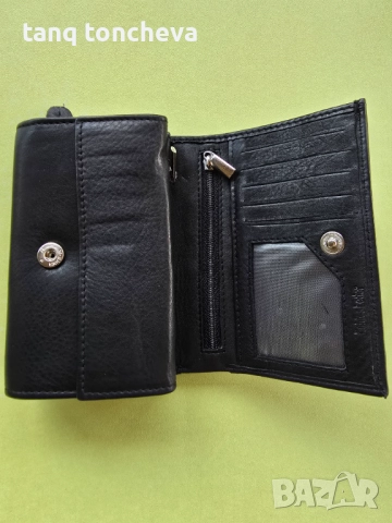Черно портмоне от естествена кожа , снимка 3 - Портфейли, портмонета - 51467426