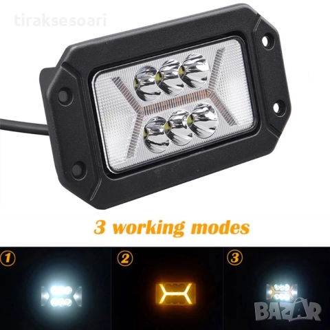 2 Броя LED Диодни Халогени за Вграждане в броня 80W, диодни фарове, снимка 3 - Аксесоари и консумативи - 52394873