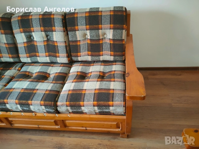 Канапе - триместно от масивна дървесина!!! , снимка 3 - Дивани и мека мебел - 54196175