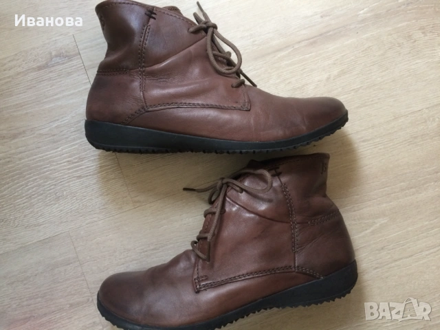 Почти нови,кафеви ботички Josef Seibel - естественна кожа..