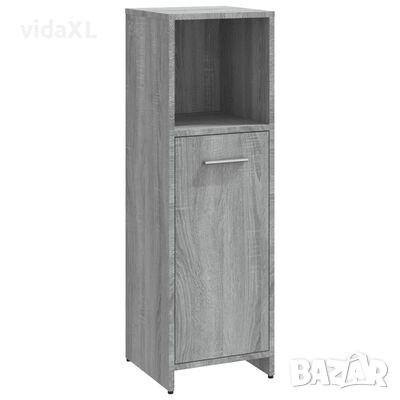 vidaXL Шкаф за баня, сив сонома, 30x30x95 см, инженерно дърво(SKU:825838
