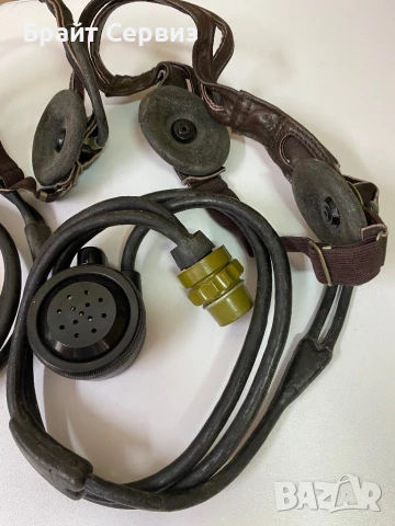 Стари военни слушалки с микрофон, снимка 3 - Антикварни и старинни предмети - 51394831