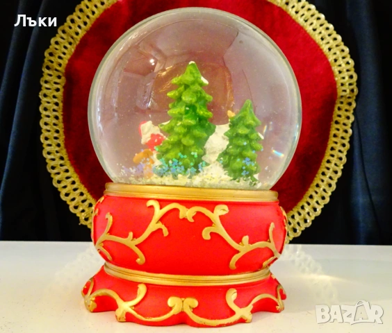 Преспапие Дядо Коледа,елен,елхи,сняг,етикет Нидерландия. , снимка 7 - Декорация за дома - 53939866