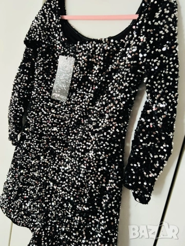 Разпродажба Елегантен официален парти гащеризон с пайети пайетен кадифе къс крачол дълъг ръкав, снимка 4 - Гащеризони - 52881567