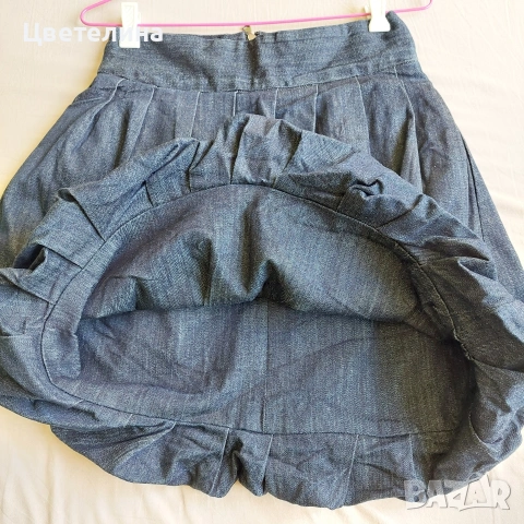 Къса дънкова пола, размер М, снимка 4 - Поли - 53579564